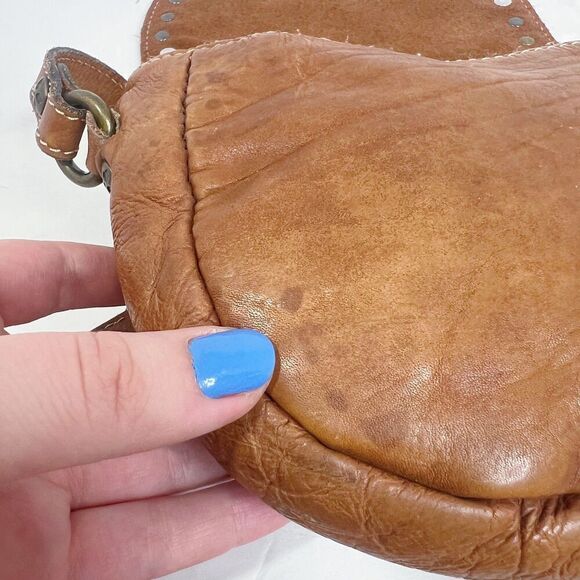 Patricia Nash Brown Leather Studded Crossbody Bag Boho Western Purse - Picture 9 of 10